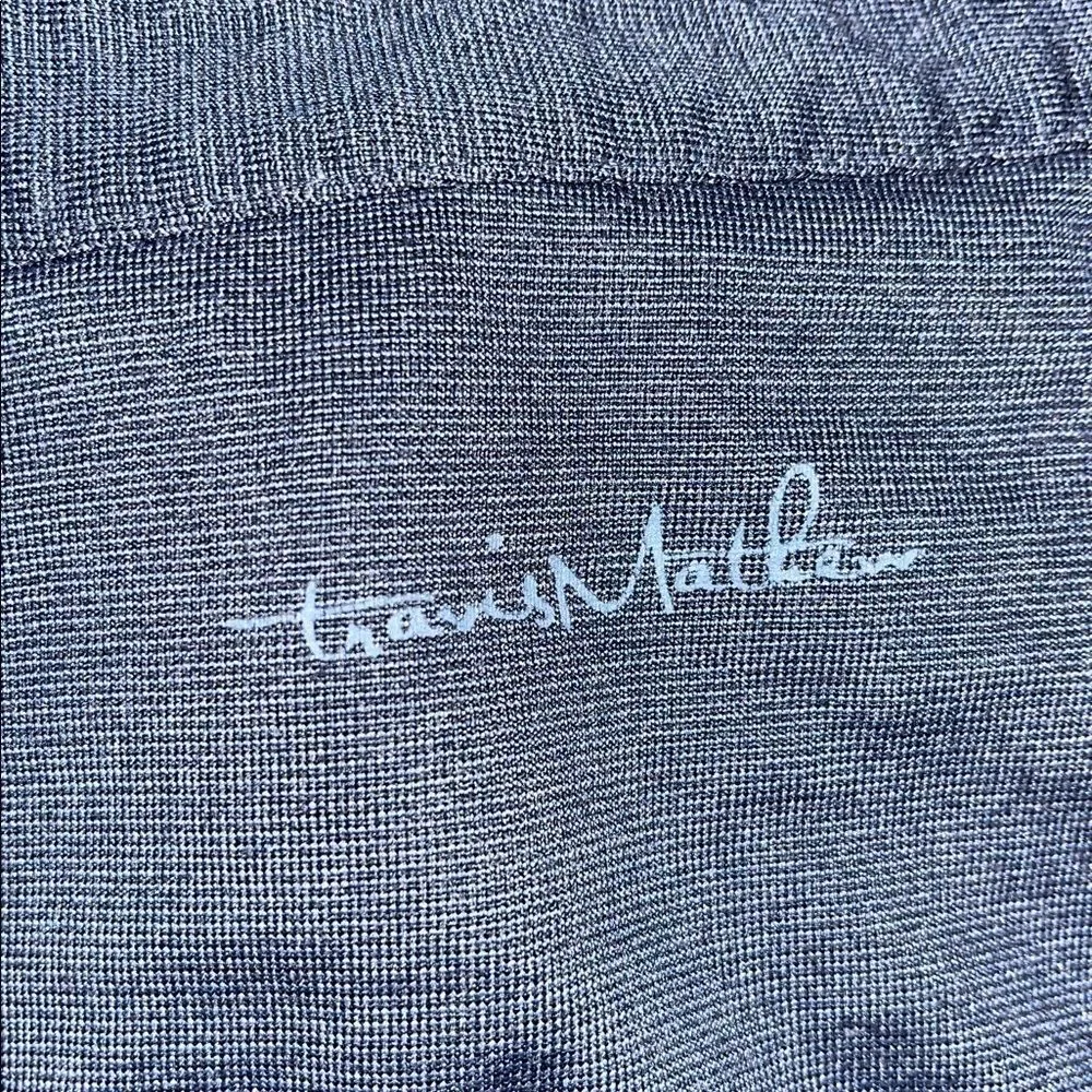 Travis Mathew Huntington Beach Navy Blue Pencil Stripe Golf Polo Shirt L men’s